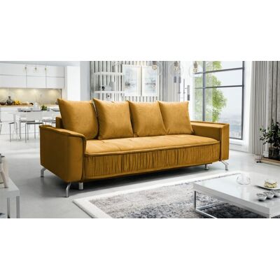 Fun Möbel Schlafsofa Sofa 3-Sitzer FLORENCE Stoff Element Honiggelb Fun Möbel Schlafsofa Sofa 3-Sitzer FLORENCE Stoff Element Honiggelb