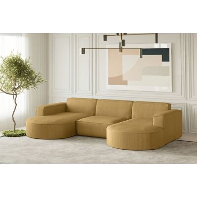 Fun Möbel Wohnlandschaft U-Form Sofa PALMA in Stoff Scala Senfgelb Fun Möbel Wohnlandschaft U-Form Sofa PALMA in Stoff Scala Senfgelb