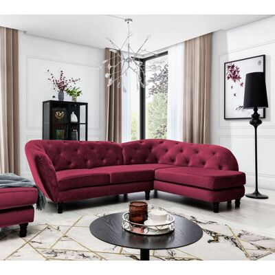 Fun Moebel - CHARLOTTE - Bordeaux - Ottomane rechts - Sofa Fun Moebel - CHARLOTTE - Bordeaux - Ottomane rechts - Sofa