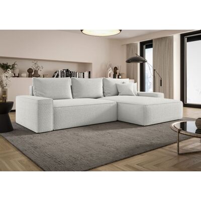 Fun Möbel Ecksofa Schlafsofa Sofa WALKEN Stoff Quelle Weiss Ottomane Rechts Fun Möbel Ecksofa Schlafsofa Sofa WALKEN Stoff Quelle Weiss Ottomane Rechts