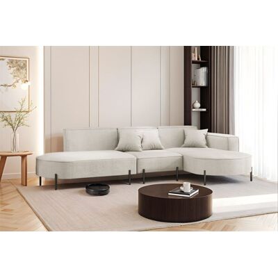 Fun Moebel Ecksofa Designersofa VALENCIA in Stoff Scala Sand Ottomane Rechts Fun Moebel Ecksofa Designersofa VALENCIA in Stoff Scala Sand Ottomane Rechts