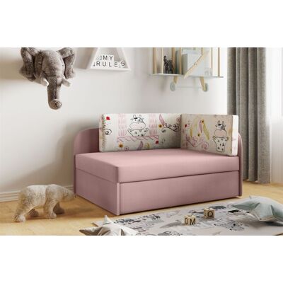 Fun Moebel Sofa Kindersofa Schlafsofa inkl. Bettkasten MAILO Seite Links Stoff Rosa-Kuh Fun Moebel Sofa Kindersofa Schlafsofa inkl. Bettkasten MAILO Seite Links Stoff Rosa-Kuh