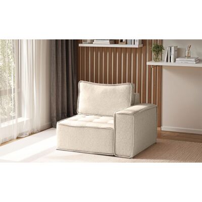 Fun Möbel Sessel SANDE 1-Sitzer Modul Stoff Raven Creme Seite Rechts Fun Möbel Sessel SANDE 1-Sitzer Modul Stoff Raven Creme Seite Rechts