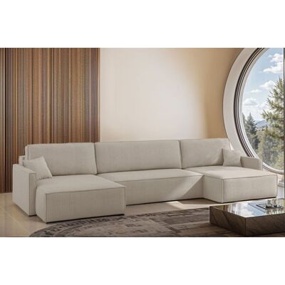 Fun Moebel Wohnlandschaft mit Schlaffunktion Sofa LOUIS Stoff Scala Beige Fun Moebel Wohnlandschaft mit Schlaffunktion Sofa LOUIS Stoff Scala Beige