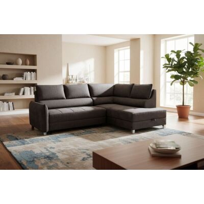 Fun Möbel Ecksofa Schlafsofa Sofa MARNO in Stoff Chill Me Anthrazit Ottomane Rechts Fun Möbel Ecksofa Schlafsofa Sofa MARNO in Stoff Chill Me Anthrazit Ottomane Rechts