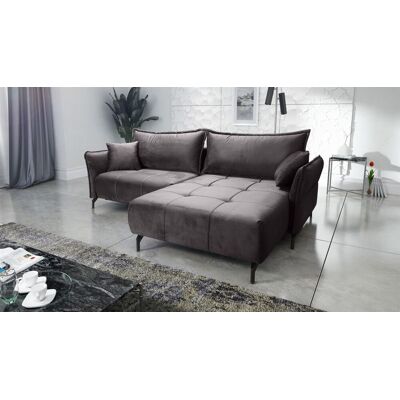 Fun Möbel Ecksofa Schlafsofa Sofa VICTORIA Stoff Element Grafit Ottomane Rechts Fun Möbel Ecksofa Schlafsofa Sofa VICTORIA Stoff Element Grafit Ottomane Rechts