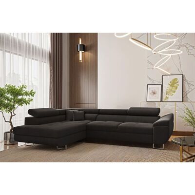 Fun Möbel Ecksofa Schlafsofa Sofa CARMELO in Stoff Nova Grafit Ottomane Links Fun Möbel Ecksofa Schlafsofa Sofa CARMELO in Stoff Nova Grafit Ottomane Links