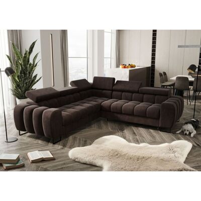 Fun Moebel Ecksofa Schlafsofa BASTIEN in Stoff Terra Braun Seite Universal Fun Moebel Ecksofa Schlafsofa BASTIEN in Stoff Terra Braun Seite Universal