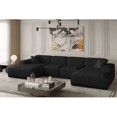 Fun Moebel Wohnlandschaft U-Form CELES XS in Stoff Opera Velvet Schwarz Fun Moebel Wohnlandschaft U-Form CELES XS in Stoff Opera Velvet Schwarz