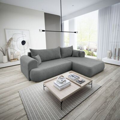 Fun Möbel Ecksofa Schlafsofa ANIKE Stoff Now or Never Dunkelgrau Ottomane Rechts Fun Möbel Ecksofa Schlafsofa ANIKE Stoff Now or Never Dunkelgrau Ottomane Rechts