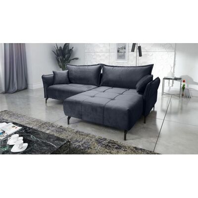 Fun Möbel Ecksofa Schlafsofa Sofa VICTORIA Stoff Element Dunkelgrau Ottomane Rechts Fun Möbel Ecksofa Schlafsofa Sofa VICTORIA Stoff Element Dunkelgrau Ottomane Rechts