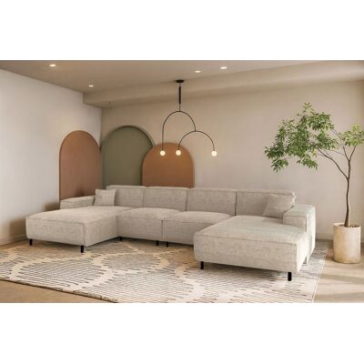 Fun Möbel Wohnlandschaft Sofa U-Form GLORIA in Stoff Scala Beige Fun Möbel Wohnlandschaft Sofa U-Form GLORIA in Stoff Scala Beige