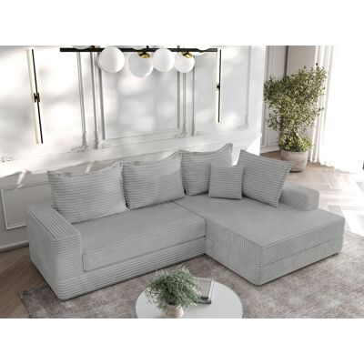 Fun Möbel Ecksofa Couchgarnitur Sofa OSKAR in Stoff Tilia Hellgrau Ottomane Rechts Fun Möbel Ecksofa Couchgarnitur Sofa OSKAR in Stoff Tilia Hellgrau Ottomane Rechts