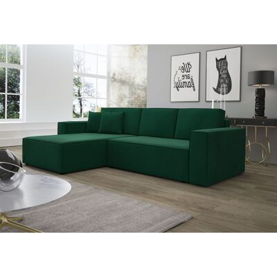 Fun Moebel Ecksofa Schlafsofa Sofa CONOR PREMIUM Stoff Kronos Dunkelgrün Ottomane Links Fun Moebel Ecksofa Schlafsofa Sofa CONOR PREMIUM Stoff Kronos Dunkelgrün Ottomane Links