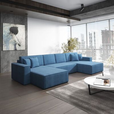 Fun Moebel Wohnlandschaft Schlafsofa Sofa CONOR Stoff Poso Marineblau Fun Moebel Wohnlandschaft Schlafsofa Sofa CONOR Stoff Poso Marineblau