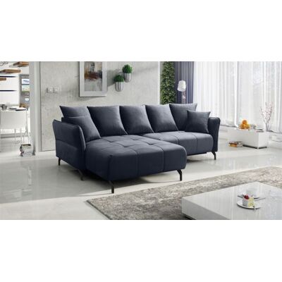 Fun Möbel Ecksofa Schlafsofa Sofa SADIE Stoff Element Dunkelgrau Ottomane Links Fun Möbel Ecksofa Schlafsofa Sofa SADIE Stoff Element Dunkelgrau Ottomane Links