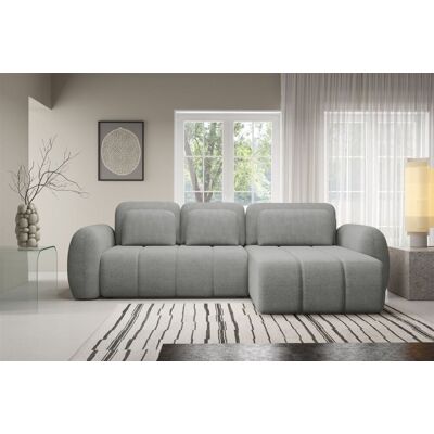 Fun Möbel Ecksofa Schlafsofa Sofa CARIA in Stoff Quelle Grau Ottomane Rechts Fun Möbel Ecksofa Schlafsofa Sofa CARIA in Stoff Quelle Grau Ottomane Rechts
