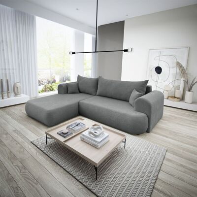 Fun Möbel Ecksofa Schlafsofa ANIKE Stoff Now or Never Dunkelgrau Ottomane Links Fun Möbel Ecksofa Schlafsofa ANIKE Stoff Now or Never Dunkelgrau Ottomane Links