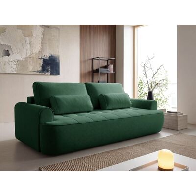 Fun Möbel Sofa 3-Sitzer mit Schlaffunktion HUNTER in Stoff Cloud Flaschengrün Fun Möbel Sofa 3-Sitzer mit Schlaffunktion HUNTER in Stoff Cloud Flaschengrün