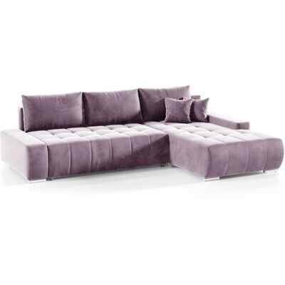 Fun Möbel Ecksofa Sofa mit Schlaffunktion VOGAR Stoff Monolith Lila Ottomane Rechts Fun Möbel Ecksofa Sofa mit Schlaffunktion VOGAR Stoff Monolith Lila Ottomane Rechts