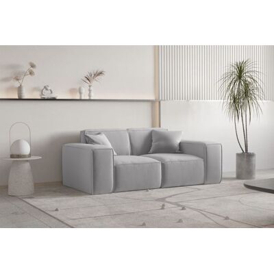 Fun Moebel Sofa Designersofa CELES PREMIUM 2-Sitzer in Stoff Opera Velvet Hellgrau Fun Moebel Sofa Designersofa CELES PREMIUM 2-Sitzer in Stoff Opera Velvet Hellgrau
