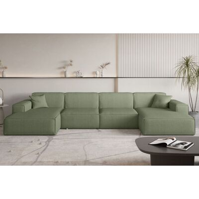 Fun Möbel Wohnlandschaft Sofa U-Form CELES PREMIUM in Stoff Scala Forest Fun Möbel Wohnlandschaft Sofa U-Form CELES PREMIUM in Stoff Scala Forest