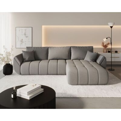 Fun Möbel Ecksofa Schlafsofa MISATO Stoff Wind Dunkelgrau Ottomane Rechts Fun Möbel Ecksofa Schlafsofa MISATO Stoff Wind Dunkelgrau Ottomane Rechts