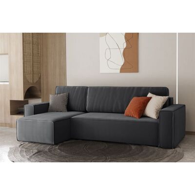 Fun Moebel Ecksofa Schlafsofa Sofa MARIS Stoff Anthrazit Ottomane Links Fun Moebel Ecksofa Schlafsofa Sofa MARIS Stoff Anthrazit Ottomane Links