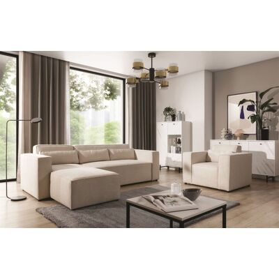 Fun Möbel Ecksofa Schlafsofa inkl. Sessel WALDO Stoff Brooklyn Pearl Ottomane Links Fun Möbel Ecksofa Schlafsofa inkl. Sessel WALDO Stoff Brooklyn Pearl Ottomane Links