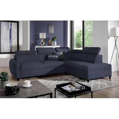 Fun Möbel Ecksofa Schlafsofa Sofa ANTON in Stoff Esito Dunkelblau Ottomane Rechts Fun Möbel Ecksofa Schlafsofa Sofa ANTON in Stoff Esito Dunkelblau Ottomane Rechts