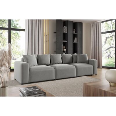 Fun Möbel Sofa Designersofa Bigsofa MEGAN 3-Sitzer in Stoff Salvador Hellgrau Fun Möbel Sofa Designersofa Bigsofa MEGAN 3-Sitzer in Stoff Salvador Hellgrau
