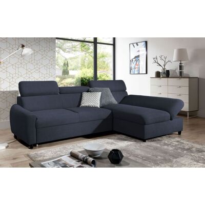 Fun Möbel Ecksofa Schlafsofa Sofa ANTON XS in Stoff Esito Dunkelblau Ottomane Rechts Fun Möbel Ecksofa Schlafsofa Sofa ANTON XS in Stoff Esito Dunkelblau Ottomane Rechts