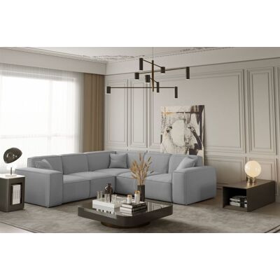 Fun Möbel CELES - Hellgrau Opera Velvet - L/R konfigurierbar - Sectional sofa Fun Möbel CELES - Hellgrau Opera Velvet - L/R konfigurierbar - Sectional sofa