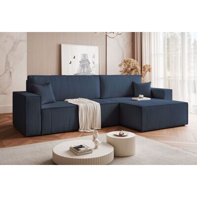 Fun Möbel Ecksofa Schlafsofa Sofa ADARA MAX in Stoff Poso Blau Ottomane Rechts Fun Möbel Ecksofa Schlafsofa Sofa ADARA MAX in Stoff Poso Blau Ottomane Rechts