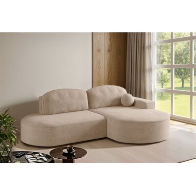 Fun Möbel Ecksofa Schlafsofa Sofa GIRONA Stoff Arena Sand Ottomane Rechts Fun Möbel Ecksofa Schlafsofa Sofa GIRONA Stoff Arena Sand Ottomane Rechts