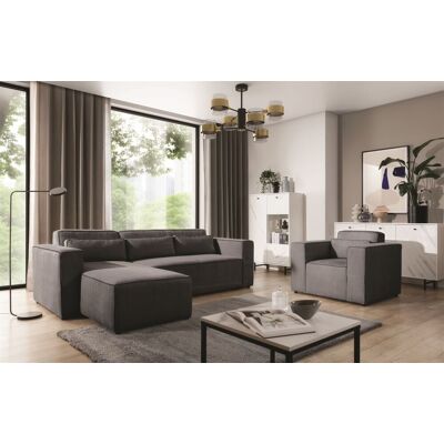 Fun Möbel Ecksofa Schlafsofa inkl. Sessel WALDO Stoff Poso Anthrazit Ottomane Links Fun Möbel Ecksofa Schlafsofa inkl. Sessel WALDO Stoff Poso Anthrazit Ottomane Links