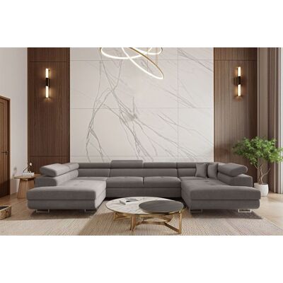 Fun Möbel Wohnlandschaft Schlafsofa Sofa CARMELO in Stoff Nova Grau Fun Möbel Wohnlandschaft Schlafsofa Sofa CARMELO in Stoff Nova Grau
