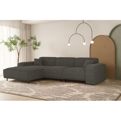 Fun Möbel Ecksofa Designersofa GLORIA in Stoff Scala Anthrazit Ottomane Links Fun Möbel Ecksofa Designersofa GLORIA in Stoff Scala Anthrazit Ottomane Links