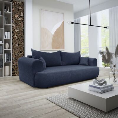 Fun Möbel Sofa Schlafsofa 3-Sitzer ANIKE Stoff Now or Never Dunkelblau Fun Möbel Sofa Schlafsofa 3-Sitzer ANIKE Stoff Now or Never Dunkelblau