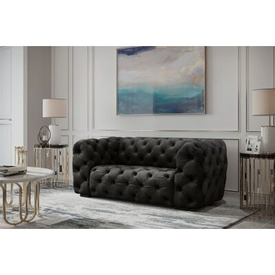 Fun Moebel Sofa Designersofa NATALIE 2-Sitzer in Stoff Riviera Anthrazit Fun Moebel Sofa Designersofa NATALIE 2-Sitzer in Stoff Riviera Anthrazit