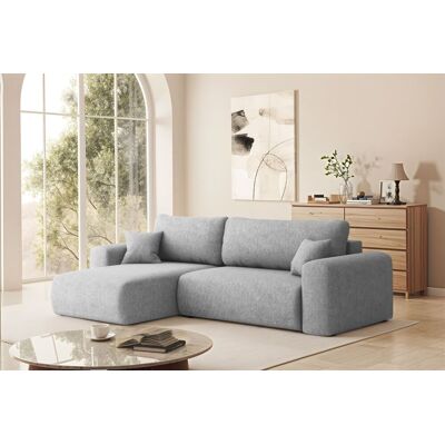 Fun Möbel Ecksofa Schlafsofa FLORA Stoff Verita Hellgrau Ottomane Links Fun Möbel Ecksofa Schlafsofa FLORA Stoff Verita Hellgrau Ottomane Links