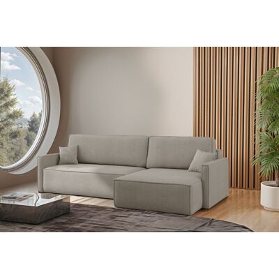 Fun Moebel Ecksofa Schlafsofa Sofa LOUIS Stoff Scala Hellgrau Ottomane Rechts Fun Moebel Ecksofa Schlafsofa Sofa LOUIS Stoff Scala Hellgrau Ottomane Rechts