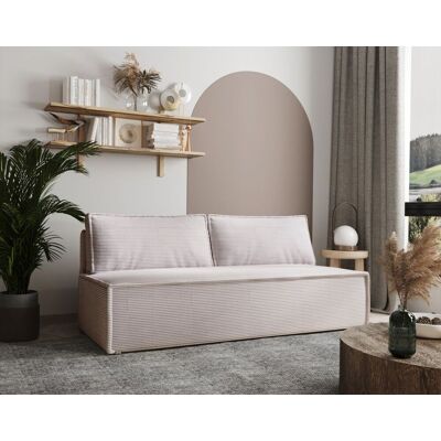 Fun Möbel Sofa Designersofa EMMA 3-Sitzer mit Schlaffunktion in Stoff Zoom Hellgrau Fun Möbel Sofa Designersofa EMMA 3-Sitzer mit Schlaffunktion in Stoff Zoom Hellgrau