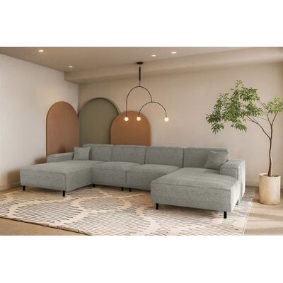 Fun Möbel Wohnlandschaft Sofa U-Form GLORIA in Stoff Scala Grau Fun Möbel Wohnlandschaft Sofa U-Form GLORIA in Stoff Scala Grau