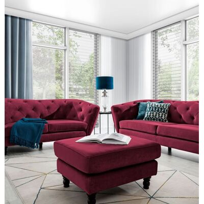 Fun Moebel Polsterhocker Hocker Sitzhocker CHARLOTTE in Stoff Matt Velvet Bordeaux Fun Moebel Polsterhocker Hocker Sitzhocker CHARLOTTE in Stoff Matt Velvet Bordeaux