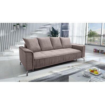 Fun Möbel Schlafsofa Sofa 3-Sitzer FLORENCE Stoff Bubble Hellbraun Fun Möbel Schlafsofa Sofa 3-Sitzer FLORENCE Stoff Bubble Hellbraun