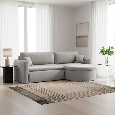 Fun Möbel Ecksofa Schlafsofa FELIZ Stoff Quelle Hellgrau Ottomane Rechts Fun Möbel Ecksofa Schlafsofa FELIZ Stoff Quelle Hellgrau Ottomane Rechts