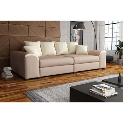 Fun Moebel Big Sofa Couchgarnitur WELLS Megasofa Sofa in Cappuccino-Creme Fun Moebel Big Sofa Couchgarnitur WELLS Megasofa Sofa in Cappuccino-Creme