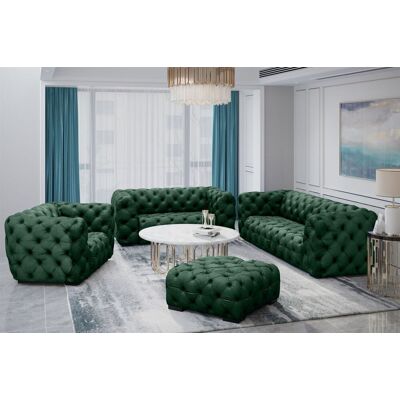Fun Moebel Sofaset Designersofa NATALIE 3-2-1 in Stoff Riviera Grün Fun Moebel Sofaset Designersofa NATALIE 3-2-1 in Stoff Riviera Grün
