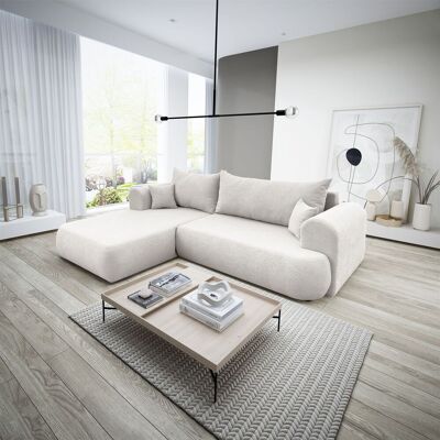 Fun Möbel Ecksofa Schlafsofa ANIKE Stoff Now or Never Creme Ottomane Links Fun Möbel Ecksofa Schlafsofa ANIKE Stoff Now or Never Creme Ottomane Links